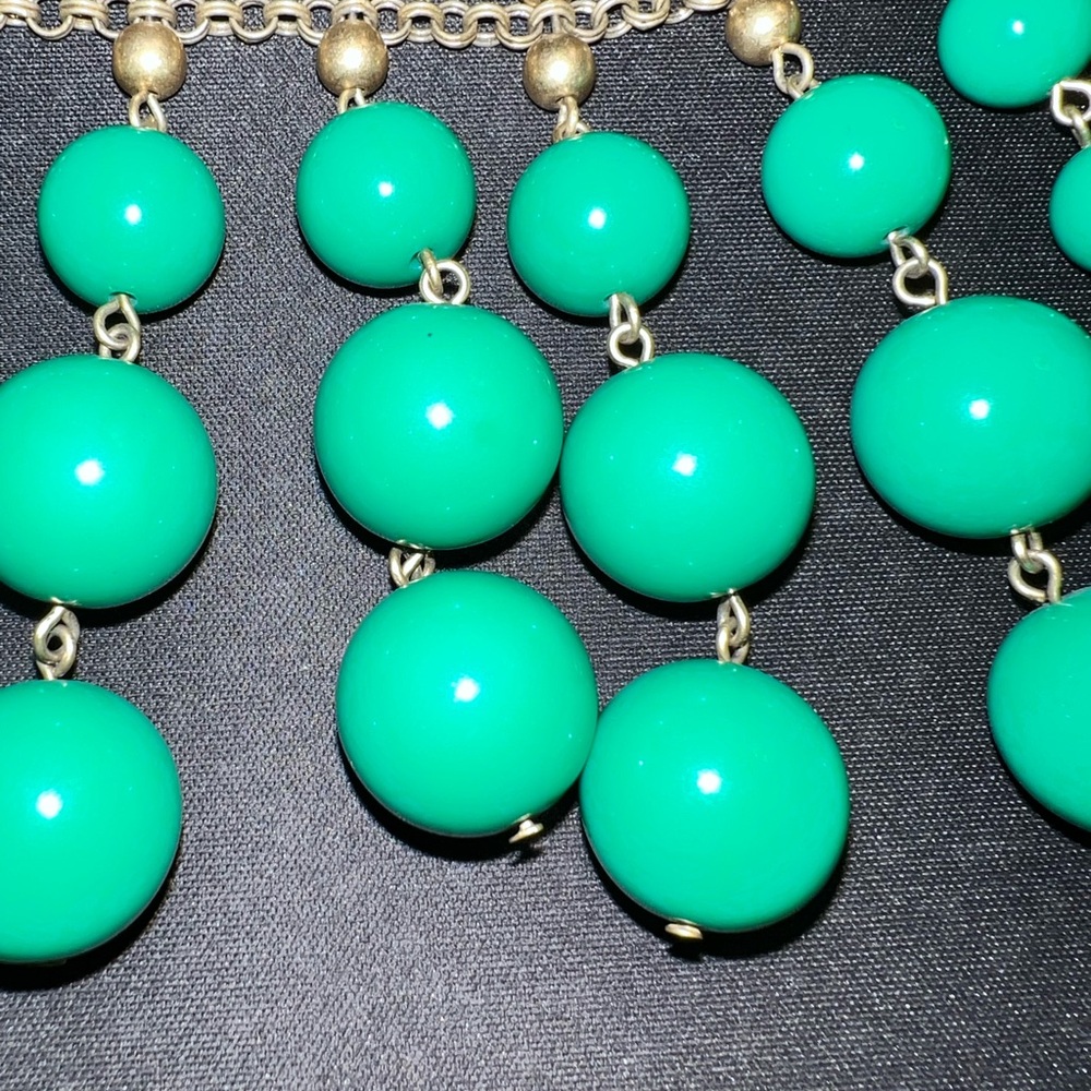 Stella & Dot Gold and Teal Statement Necklace - Picture 4 of 5